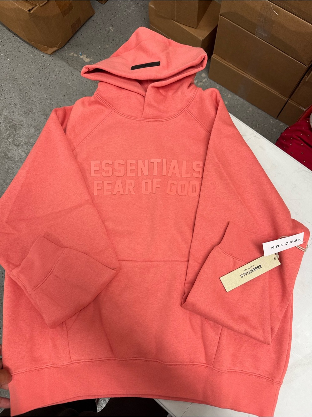 Essentials Fear of God Men's Coral Hoodie Size M Brand New With Tags